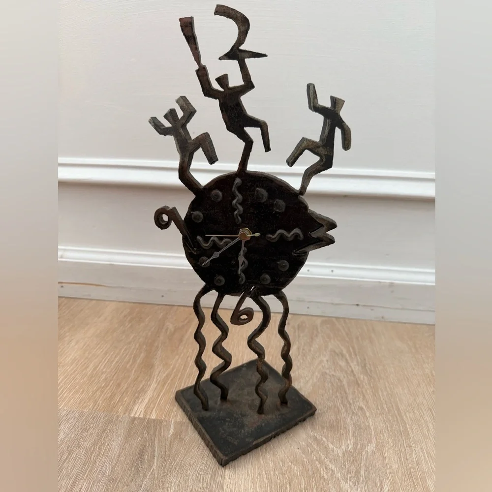 Ivan McLean Pop Art Vintage Steel Clock Handmade Heavy Clock Unique Rare Piece